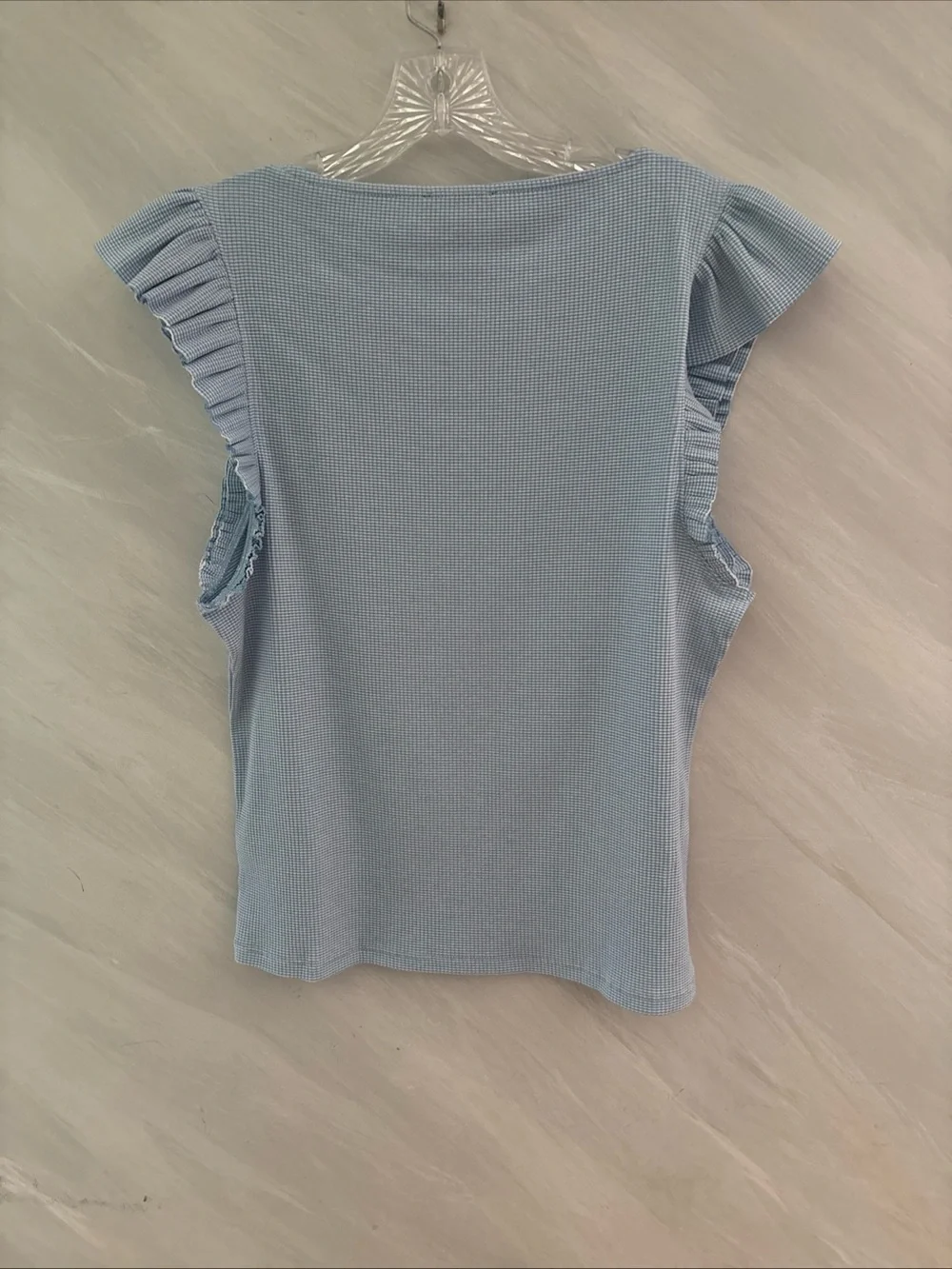 J. Crew Light Blue Pleated Sleeve Knit Top